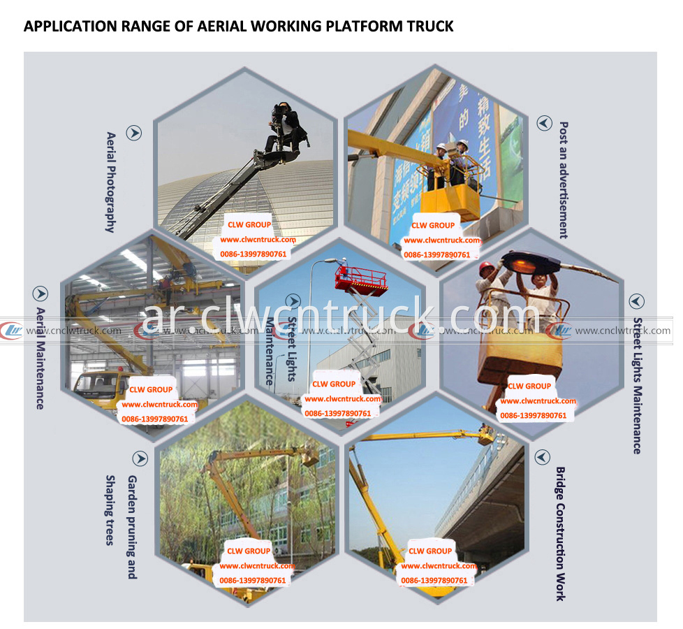 application range of aerial working platform truck logo